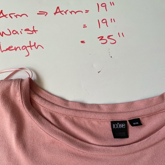 Pink Dusty Rose Soft Jersey Stretch Ruffled drop sleeve midi dress. Sz M - Picture 12 of 12